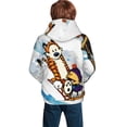 thumbnail image 2 of Boys Girls Calvin And Hobbes Hoodie 3D Print Pullover Hooded Long Sleeve Sweatshirts Tops Blouse with Pocket Medium, 2 of 8