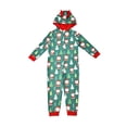 thumbnail image 2 of Odeerbi Reduced Christmas Pajamas For Family Boys Girls Child Printed Blouse Hooded Rompers Xmas Matching Set Green, 2 of 9