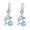 Blue, variant on 1 Pair Korean Style Hook Earrings Dolphin Design Shiny Rhinestones Drop Earrings Women Mid-length Earrings