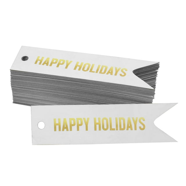 Inkdotpot Étiquettes en Papier Réelles Dorées Joyeuses Fêtes 50 Pcs
