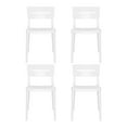 thumbnail image 2 of WestinTrends Playa Outdoor Modern Stackable Plastic Patio Dining Chairs (Set of 4), White, 2 of 14