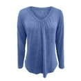 thumbnail image 4 of EDFBUYKRS Blouses for Women Dressy Casual Crewneck Womens Tops Pleated Long Sleeve Shirts for Women Blouses Xxl, 4 of 4