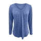 thumbnail image 3 of MHFRRA Camisetas de Mujer de Manga Larga Holgadas para Primavera y Otoño con Diseño Plisado Azul, 3 of 3