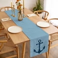 thumbnail image 3 of Anchor Coastal Table Runner - 108 Inch Long, Kitchen Dining Table Runner Dresser Scarves, Nautical Navy Blue Ocean Summer Farmhouse Decor for Coffee Tables Wedding Party Banquet, 3 of 8