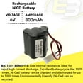 thumbnail image 6 of 2pc Emergency Lighting Battery for Sanyo 100502SE Sharp 51500RSCE140P, 6 of 7