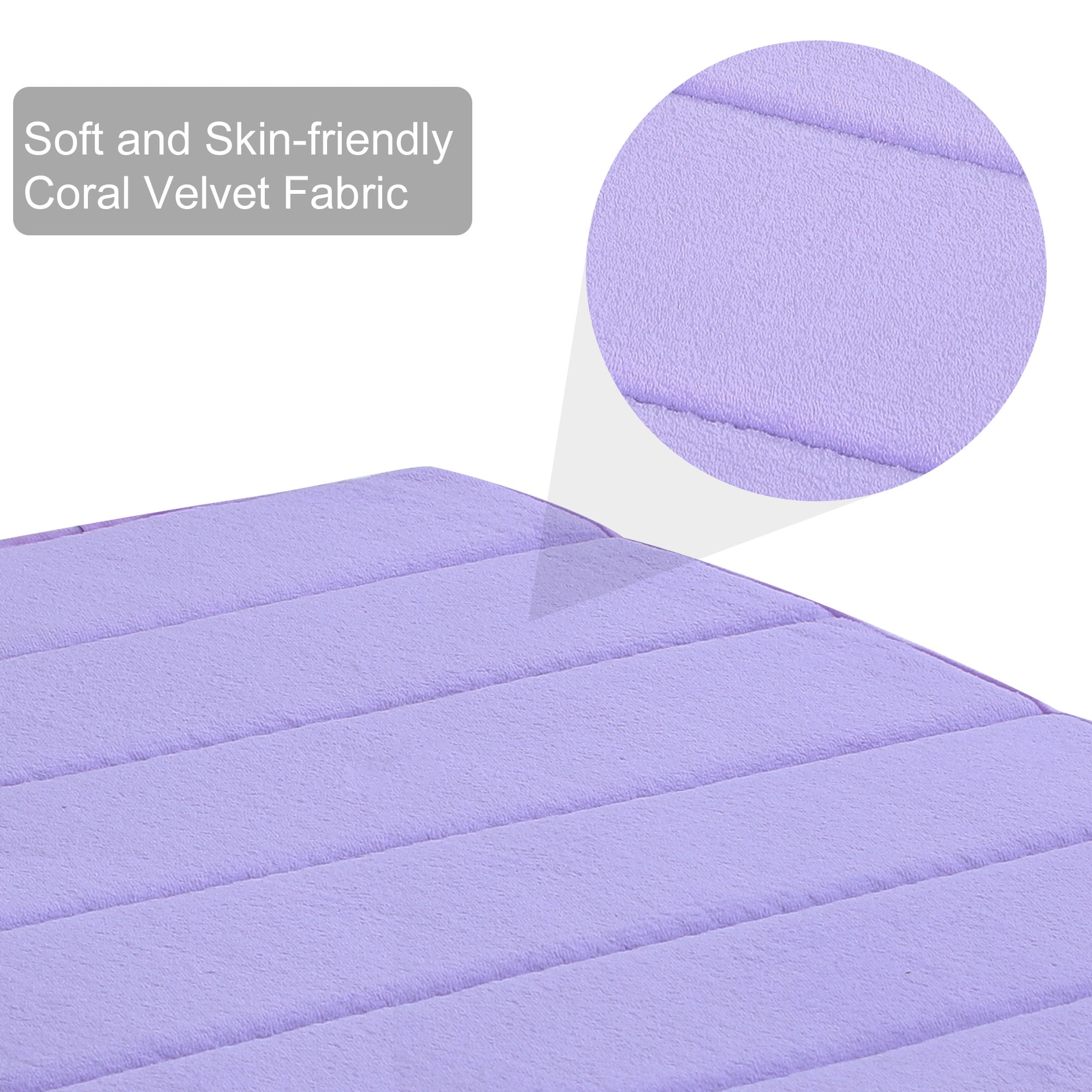 Unique Bargains Solid Contemporary Memory Foam Bath Rug Purple 32"x20"