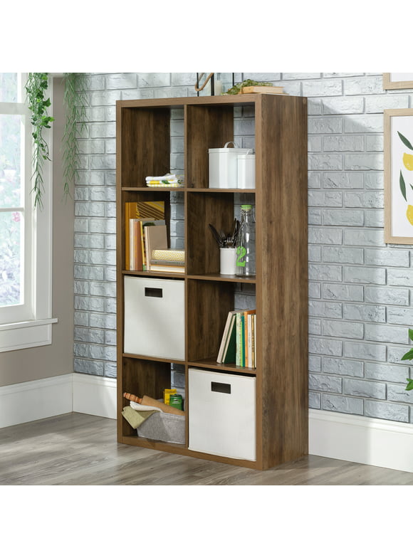 Sauder 8-Cube Organizer Storage Bookcase, Rural Pine Finish