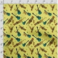 thumbnail image 3 of Soimoi Musical Instruments Printed, Poly Canvas Fabric, Decor Sewing Fabric by The Yard 56 Inch Wide,Decorative Fabric for Curtains Tote Bags, Yellow & Teal Green, 3 of 5