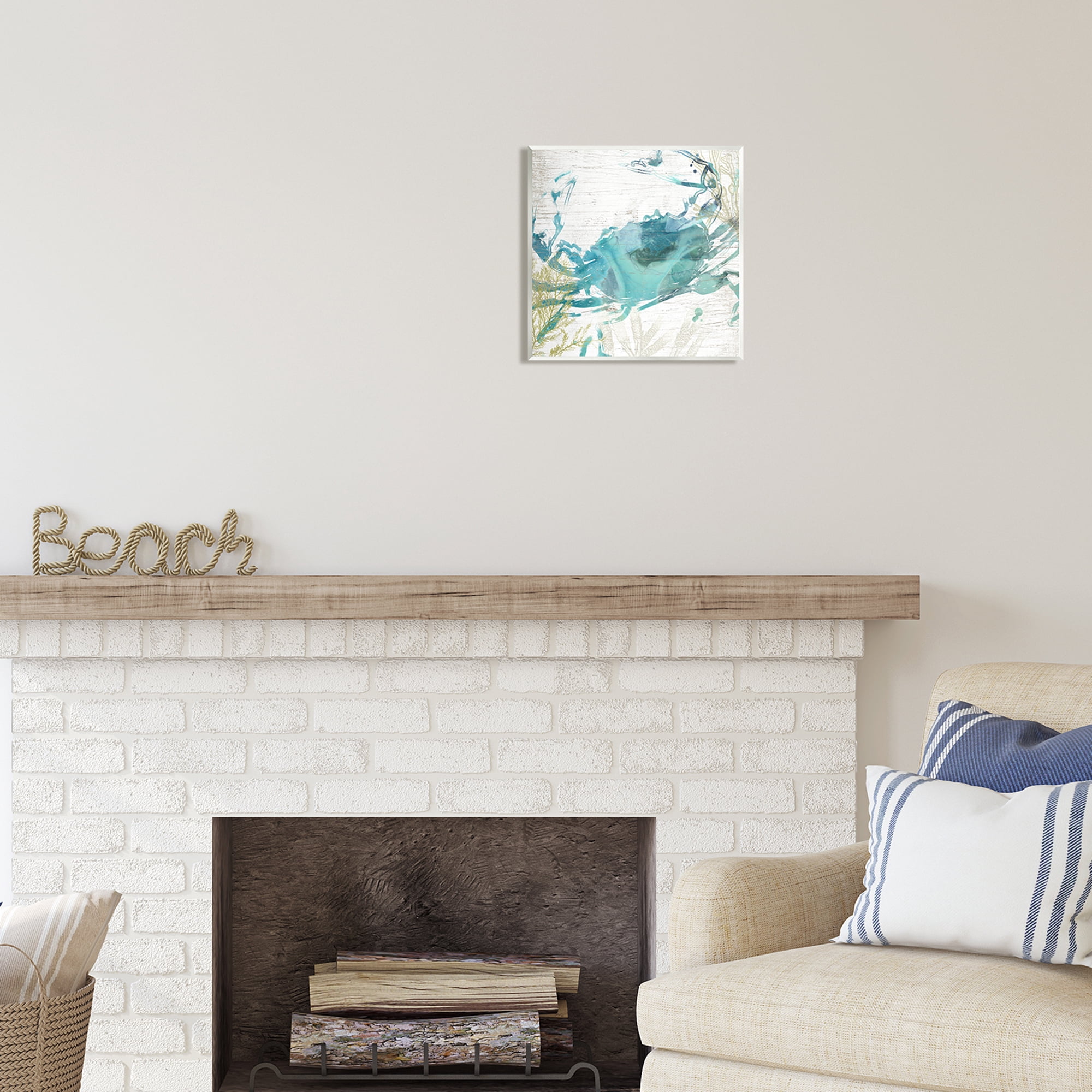 Stupell Industries Rustic Blue Crab Abstract Animals & Insects Painting Unframed Art Print Wall Art, 12 x 12