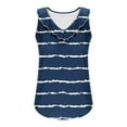 thumbnail image 6 of ZQUUVOU Tank Top For Women Stripe Color Solid Color Crew Neck Ruffle Summer Tops (Navy,XL), 6 of 6