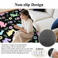 thumbnail image 6 of Easter Colorful Rabbits Round Rug 4Ft Spring Flower Cartoon Cute Black Circle Area Rugs Washable Non Slip Indoor Floor Mats Carpet for Living Room Bedroom Dining Room Home Decor, 6 of 9