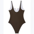 thumbnail image 5 of Women Sexy Tummy Control One Piece Swimsuits V Wired Slimming Bathing Suit Color Block Printed Swimwear Coffee L, 5 of 6