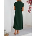 thumbnail image 6 of Merokeety Womens Summer Maxi Dress V Neck Collared Vacation T Shirt Long Dresses Darkgreen m, 6 of 8