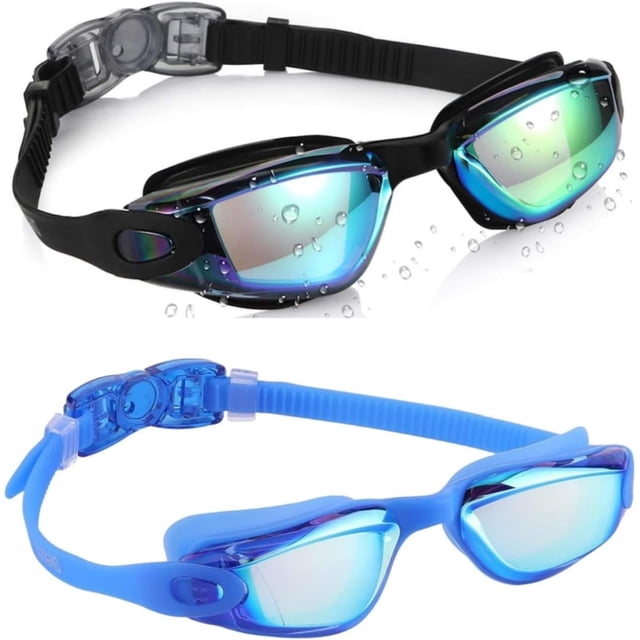 YSTIANN 2 Pack Swimming Goggles, Wide View UV Protection Anti-Fog No-Leaking for All Ages WJ85-3819
