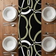 thumbnail image 6 of Black Geometric Table Runner - 108 Inch Long, Kitchen Dining Table Runner Dresser Scarves, Modern Sage Green White Striped Art Farmhouse Decor for Coffee Tables Wedding Party Banquet, 6 of 8