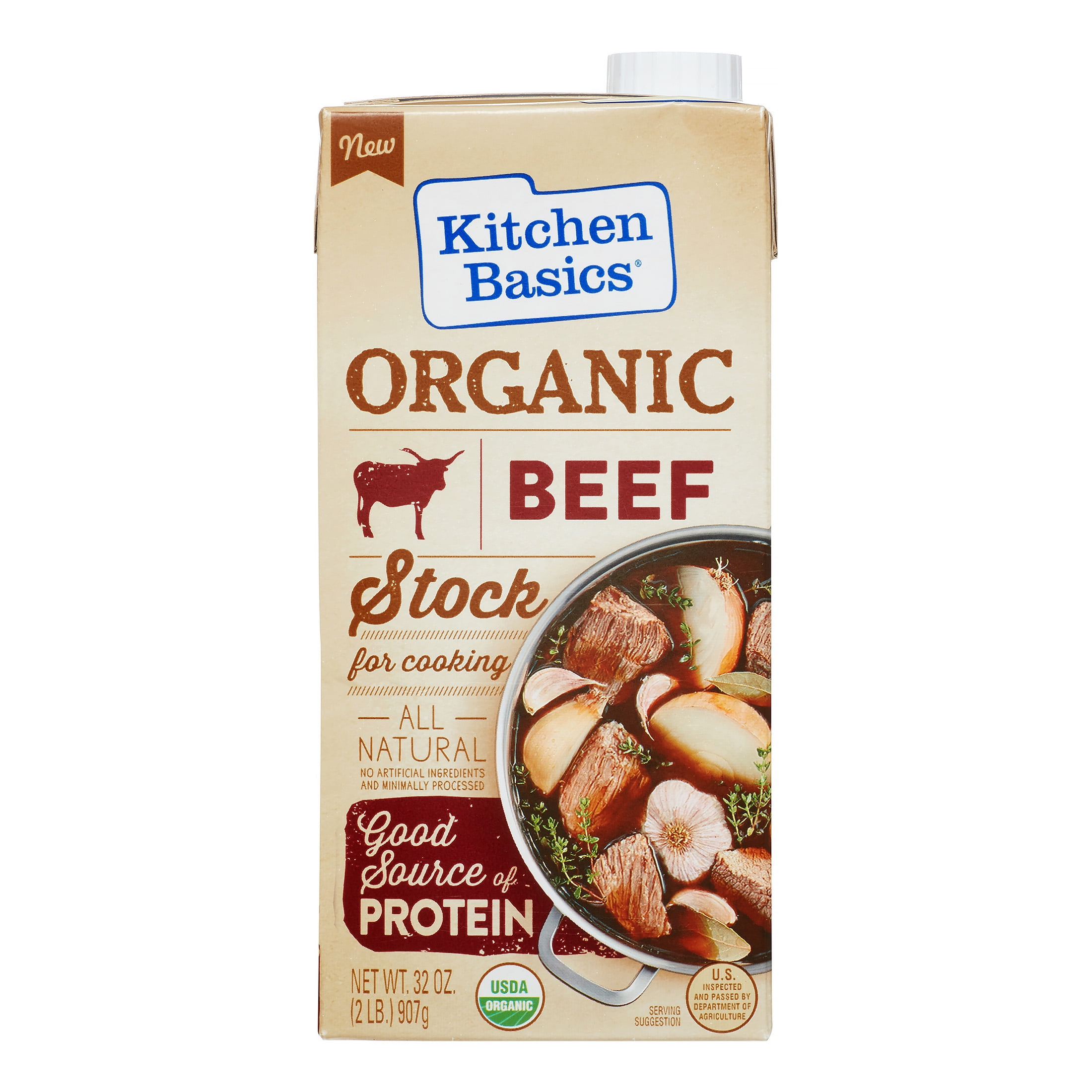 Kitchen Basics? Organic Beef Stock for Cooking 32 oz. Aseptic Carton ...