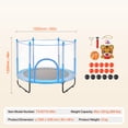 thumbnail image 5 of KFFKFF 60" Children's Trampoline, 5FT Trampoline for Indoor and Outdoor Use, Small Recreational Trampoline with Safety Net and Basketball Hoop, Ideal Birthday and Christmas Presents for Kids Aged 3, 5 of 9