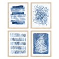 thumbnail image 2 of PixonSign Frameless Wall Art Pastel Blue Fern Plant & Polygons Prints, Set of 4 Abstract Geometric Wall Decor Arts, Nature Wall Décor, Adhesive Canvas Poster, Modern Home Artwork - 8"x10", 2 of 5