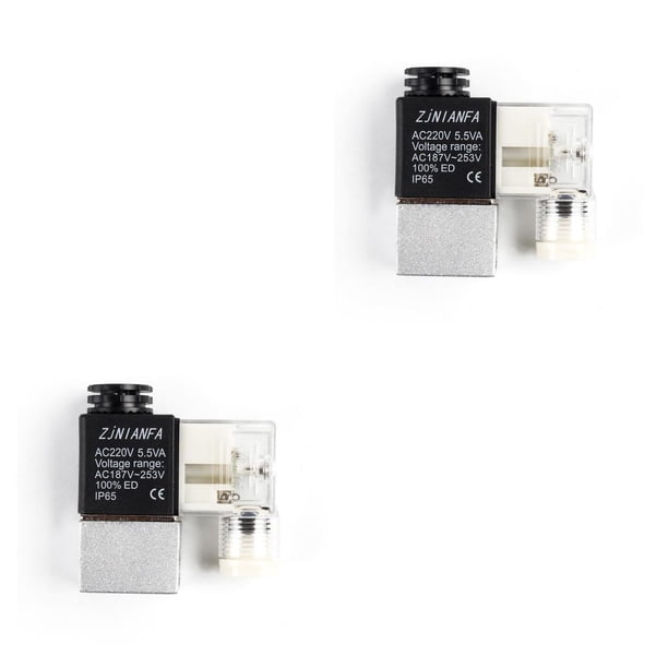 Speravity Válvula magnética ligera de 110V interruptor de acción directa resistente al desgaste válvulas de Control neumático accesorios de compresor Tipo 1 2piezas Speravity CBP439943
