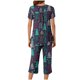 thumbnail image 5 of Puntoco Conjuntos de pijama cómodos para mujer, conjunto de pijama con top de manga corta con botones y cuello redondo con estampado navideño y pantalón con bolsillos y cintura elástica, 5 of 5