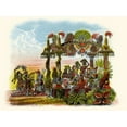 thumbnail image 2 of Unknown 32x25 Black Ornate Wood Framed with Double Matting Museum Art Print Titled - Feast - Mardi Gras Parade Float Design, 2 of 4