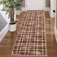 thumbnail image 2 of Haperlare Modern Plaid Runner Rug 2'x6' Washable Rugs, Non Slip Kitchen Rugs Ultra Soft Bedroom Rug Stain Resistant Carpet for Entryway Laundry, Red, 2 of 8
