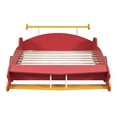 thumbnail image 3 of Kumix Full Size Race Car-Shaped Platform Bed with Shelves and Wheels, Wooden Platform Bed for Boys and Girls, Car-Shaped Floor Bed Frame for Bedroom, Full Size Floor Bed, Red, 3 of 7