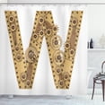 thumbnail image 1 of Ambesonne Letter W Shower Curtain, Capital Mechanic Style, 69"Wx84"L, Sand Brown, 1 of 3