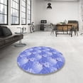 thumbnail image 4 of Ahgly Company Machine Washable Indoor Square Transitional Jeans Blue Area Rugs, 6' Square, 4 of 7