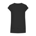 thumbnail image 4 of Ohufall Women's Round Neck T-shirts Summer Loose Comfy Side Split Hem Tee Tops Fashion Solid Color Casual Short Sleeve Blouses, 4 of 5