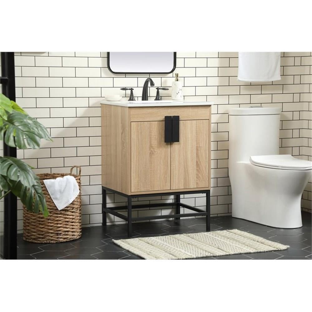 24 inch single bathroom vanity in mango wood