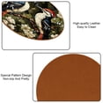 thumbnail image 5 of Woodpecker Microfiber Leather Round Coasters (6PCS) - 11x11 cm/4.3x4.3 in Set for Drinks,and Durable Beverage Coasters with Holder - Your Table Surface and Enhance Décor, 5 of 6