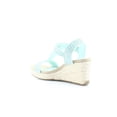 thumbnail image 2 of REACTION KENNETH COLE Womens Aqua Woven Adjustable Card Round Toe Wedge Buckle Espadrille Shoes 7.5, 2 of 3