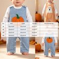 thumbnail image 3 of CAICJ98 Infant Baby Boy Halloween Pumpkin/Ghost Plaid Jumpsuit Sleeveless Gingham Romper One Piece Strap Overalls Smocked Clothes,Size 12-18 Months, 3 of 9
