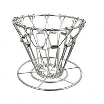 Coffee Filter Stainless Steel Cone Pour Over Coffee Dripper Stand Holder Foldable Portable Coffee Filter Silver
