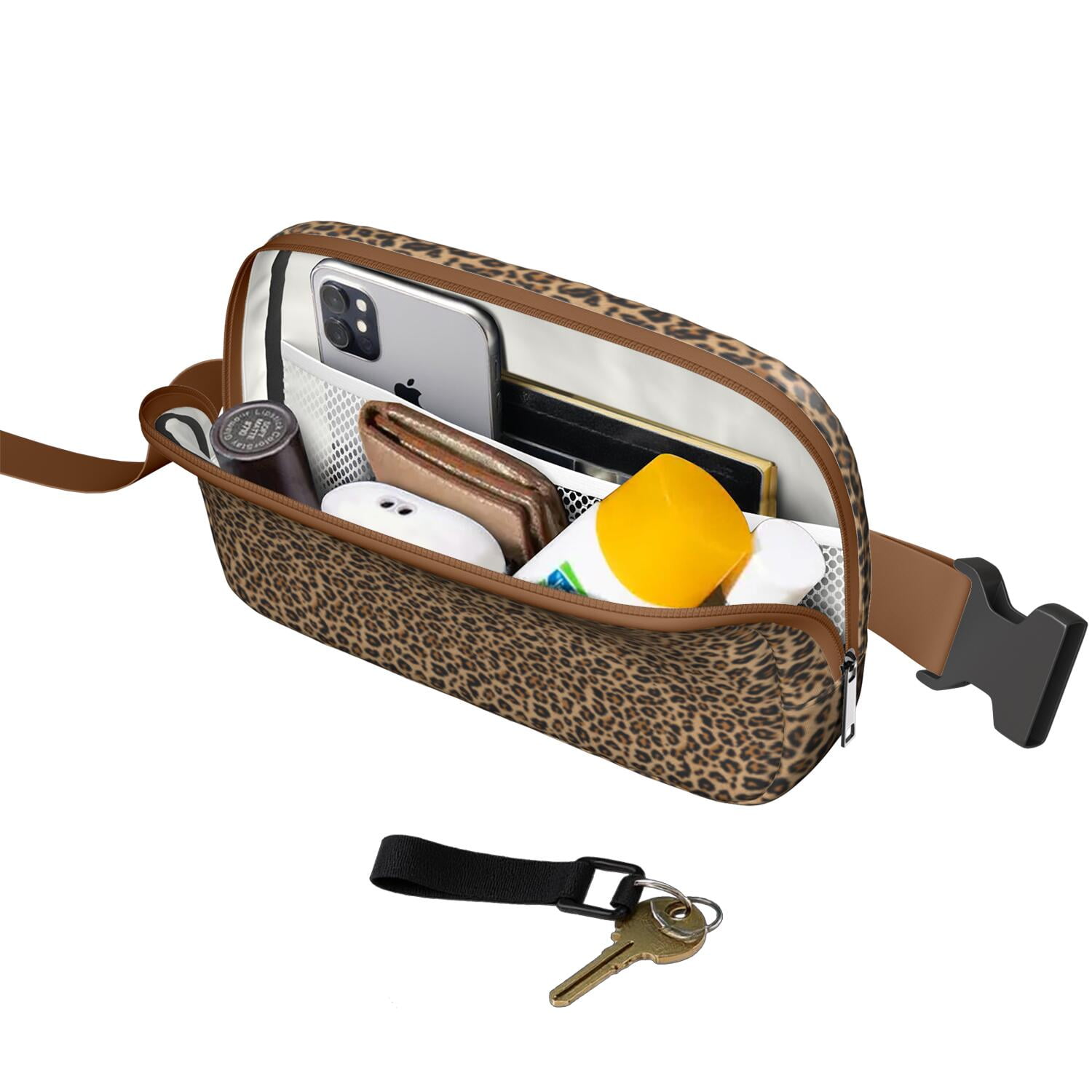 Leopard Print Fanny Pack – Stylish Animal Belt Bag with Modern Spots Pattern, Fashion Texture Design