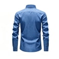 thumbnail image 4 of LODIENY Men's Stretch Wrinkle Free Dress Shirt Long Sleeve Collared Button Down Shirts Regular Fit Wedding Work Blouses Blue S, 4 of 6