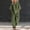 #0193-Green, variant on Women's Summer Linen Two Piece Set, Casual V Neck Top with Wide Leg Pants, Soft Breathable Matching Outfit for Spring, Cute Cozy Suit for Daily Beach Wear Gift