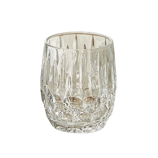 Vasos de cristal texturizado, 2 tamaños. Cristalería elegante y transparente for cócteles, té, agua, cerveza y refrescos.