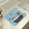 thumbnail image 4 of Yayeee Dish Drying Mat for Kitchen Counter 16" x 18" Microfiber Super Absorbent Coffee Decorative Pad, Pirate Animals, 4 of 9