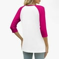 thumbnail image 7 of Hvot&aat Womens Raglan Color Block Tops 3/4 Sleeve Button V Neck T-shirt Casual Regular Fit Basic Blouses, 7 of 7