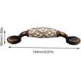 thumbnail image 3 of Vintage Floral Pattern Cabinet Pull, 2 Pieces Ceramic Drawer Handles, Vintage Ceramic Cabinet Handles, with Screws, 3 of 5