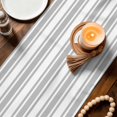 thumbnail image 3 of Grey Striped Table Runner 72 Inches, Farmhouse Aesthetic Modern Stripes Bed Runner Dresser Scarves Tabletop for Indoor Outdoor Parties/Ceremony/Banquet, 16" x 72", 3 of 9