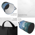 thumbnail image 2 of Balery Two Brave Cats Are Floating On The Sea Iceberg Cesta de ropa redonda con asas, impermeable, independiente, para ropa, juguetes, dormitorio y familia-Small, 2 of 6