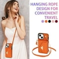 thumbnail image 3 of Mantto Compatible for iPhone 13 Crossbody Wallet Case, Purse Phone Cover with Card Holder Shoulder Strap, Luxury PU Leather Kickstand Shockproof Case for Women Girls - Orange, 3 of 6