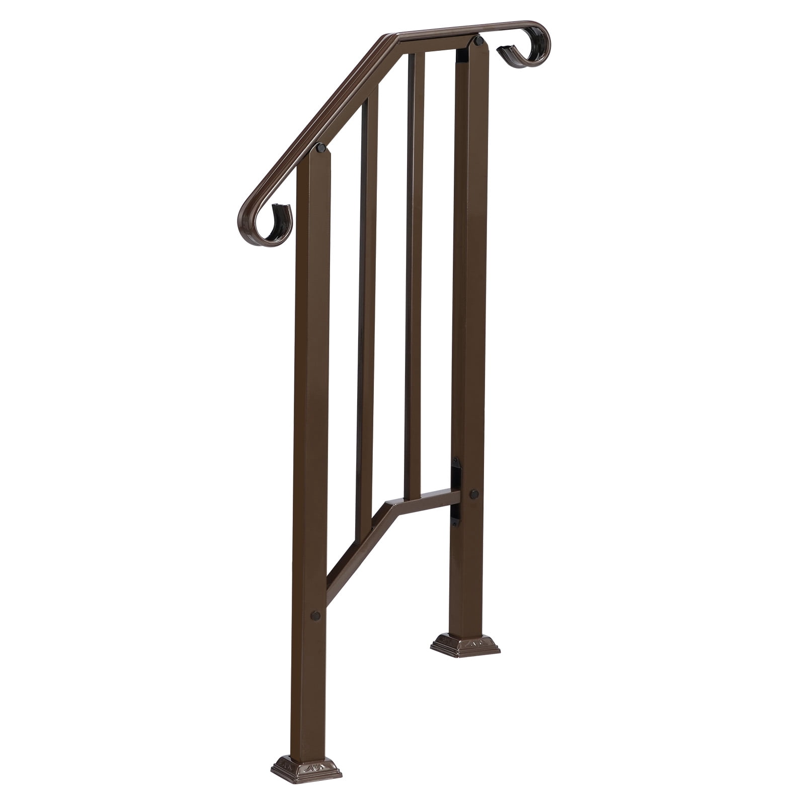 Copper Galvanized Iron Single Step Outdoor Stair Handrail Weather Resistant Anti-Rust Porch Safety Step Railing With Full Installation Hardware