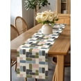 thumbnail image 4 of Burlap Table Runner 48 Inches Long, Modern Colorful Geometric Pattern Non-Slip Kitchen Table Runners for Dining Room Everyday Use Party Table Decorations Abstract Minimalist Style, 4 of 9