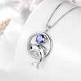 thumbnail image 6 of Juwaliy 925 Sterling Silver Cute Dolphin Necklace for Women,December Birthstone Blue Tanzanite Pendant Sea Animal Jewelry Birthday Gifts for Daughter, 6 of 9