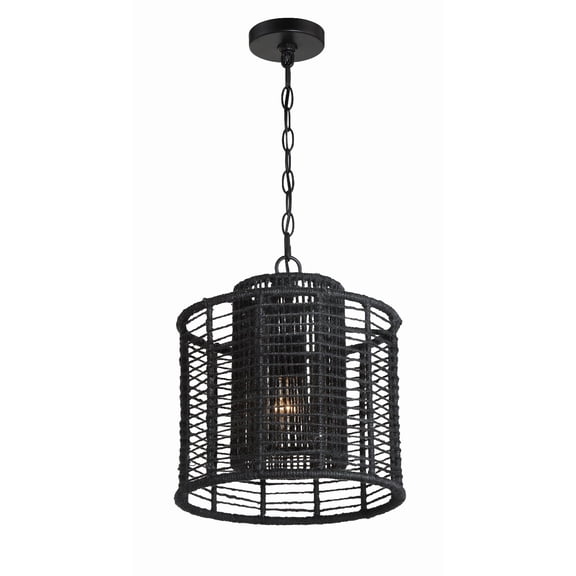1 Light Pendant In Traditional And Contemporary Style 12.5 Inches Wide By 13.5 Inches High-Matte Black Finish    -Traditional Installation Crystorama