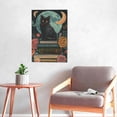 thumbnail image 6 of 16x24 inch Canvas Hanging Picture Black Cat And Rose Book Garden Decor Poster,Home Room Decor Study Accessory,Charm Black Cat And Rose Book Modern Style Painting Canvas,Gifts For Cat Lovers, 6 of 6